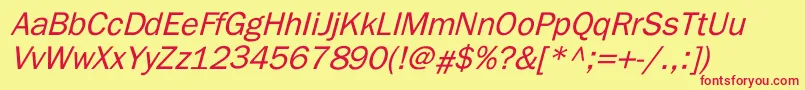 ElutheraItalic Font – Red Fonts on Yellow Background