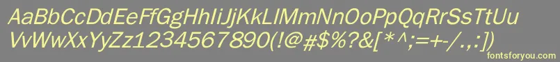 Weitere Informationen zur ElutheraItalic-Schriftart ElutheraItalic-Schriftart – Gelbe Schriften auf grauem Hintergrund