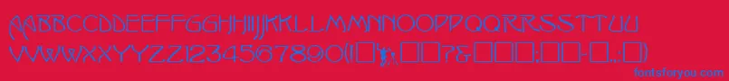 IrvingRegular Font – Blue Fonts on Red Background