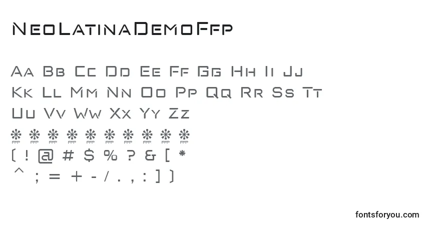 NeoLatinaDemoFfp-fontti – aakkoset, numerot, erikoismerkit