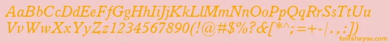 ItalianOldStyleMtItalic Font – Orange Fonts on Pink Background