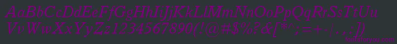 ItalianOldStyleMtItalic Font – Purple Fonts on Black Background