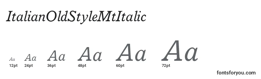 ItalianOldStyleMtItalic Font Sizes