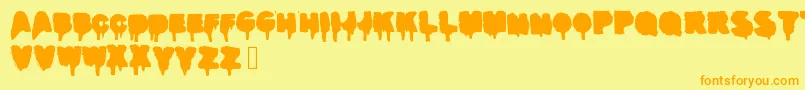 Realgraffiti-fontti – oranssit fontit keltaisella taustalla