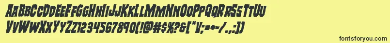 Freakfinderital Font – Black Fonts on Yellow Background