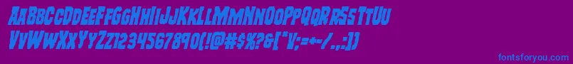 Freakfinderital Font – Blue Fonts on Purple Background