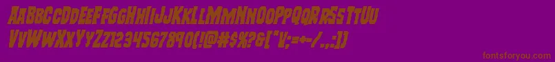 Freakfinderital Font – Brown Fonts on Purple Background