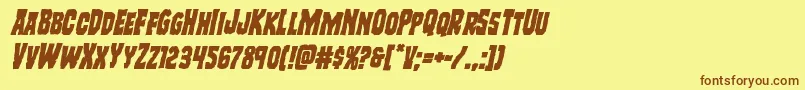 Freakfinderital Font – Brown Fonts on Yellow Background