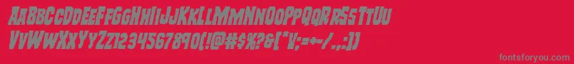 フォントFreakfinderital – 赤い背景に灰色の文字