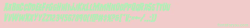 Freakfinderital Font – Green Fonts on Pink Background