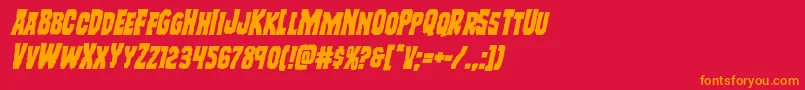 Freakfinderital Font – Orange Fonts on Red Background