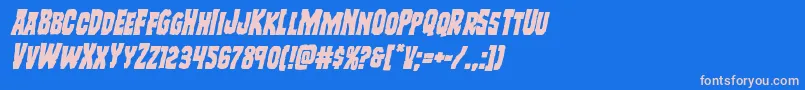 Freakfinderital Font – Pink Fonts on Blue Background