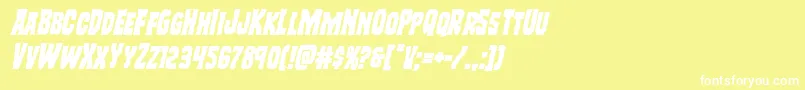 Шрифт Freakfinderital – белые шрифты на жёлтом фоне