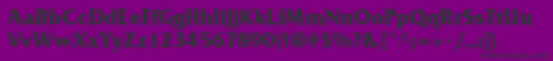 Czcionka FrizQuadrataLtBold – czarne czcionki na fioletowym tle