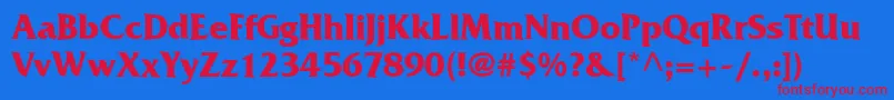 FrizQuadrataLtBold Font – Red Fonts on Blue Background