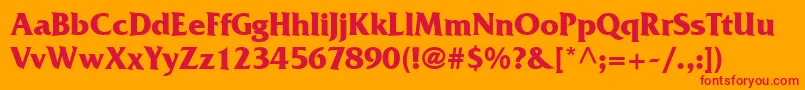 FrizQuadrataLtBold Font – Red Fonts on Orange Background