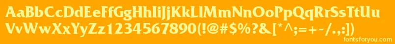 FrizQuadrataLtBold Font – Yellow Fonts on Orange Background