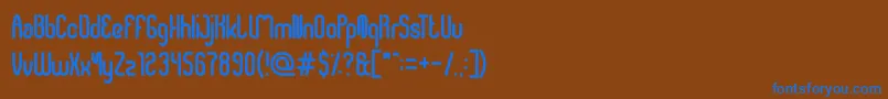 フォントAirwaves – 茶色の背景に青い文字