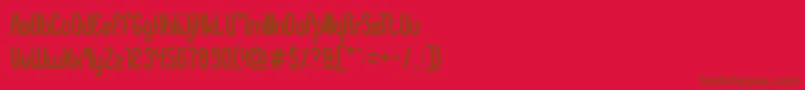 フォントAirwaves – 赤い背景に茶色の文字