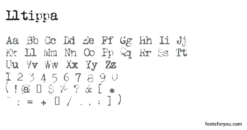 Czcionka Lltippa – alfabet, cyfry, specjalne znaki