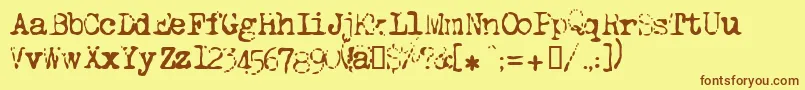 Lltippa Font – Brown Fonts on Yellow Background