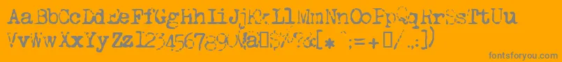 Lltippa-Schriftart – Graue Schriften auf orangefarbenem Hintergrund