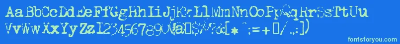 Lltippa Font – Green Fonts on Blue Background