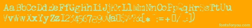 Lltippa Font – Green Fonts on Orange Background