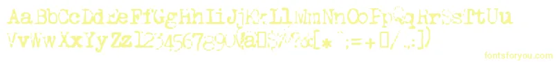 フォントLltippa – 白い背景に黄色の文字