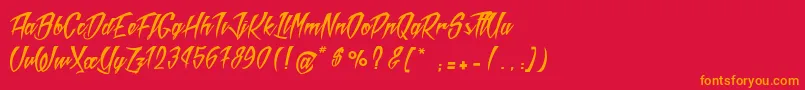 MadRats Font – Orange Fonts on Red Background