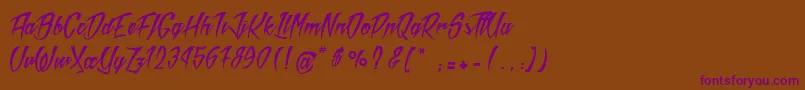 MadRats-Schriftart – Violette Schriften auf braunem Hintergrund