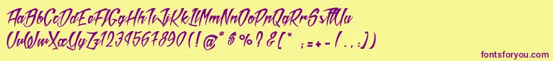 MadRats Font – Purple Fonts on Yellow Background