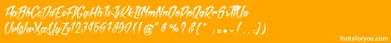 Weitere Informationen zur MadRats-Schriftart MadRats-Schriftart – Weiße Schriften auf orangefarbenem Hintergrund