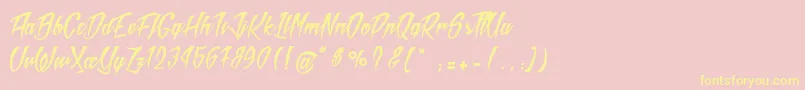 MadRats-Schriftart – Gelbe Schriften auf rosa Hintergrund