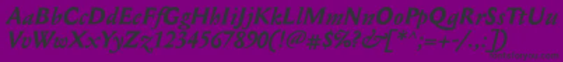 Weitere Informationen zur MediaevalBolditalic-Schriftart MediaevalBolditalic-Schriftart – Schwarze Schriften auf violettem Hintergrund
