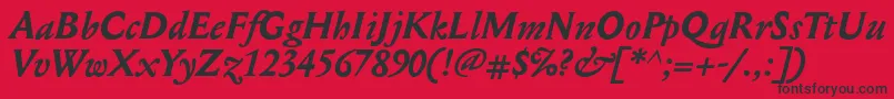 MediaevalBolditalic Font – Black Fonts on Red Background
