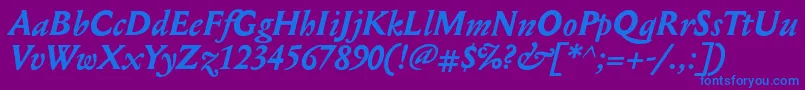 MediaevalBolditalic Font – Blue Fonts on Purple Background