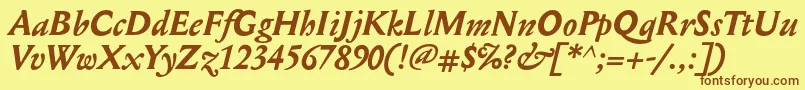 MediaevalBolditalic Font – Brown Fonts on Yellow Background