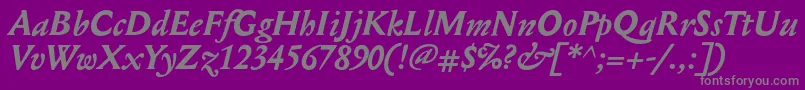 MediaevalBolditalic Font – Gray Fonts on Purple Background