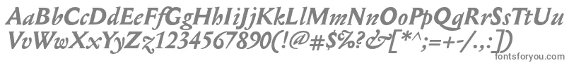 フォントMediaevalBolditalic – 白い背景に灰色の文字