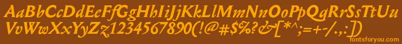 MediaevalBolditalic Font – Orange Fonts on Brown Background
