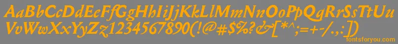MediaevalBolditalic Font – Orange Fonts on Gray Background