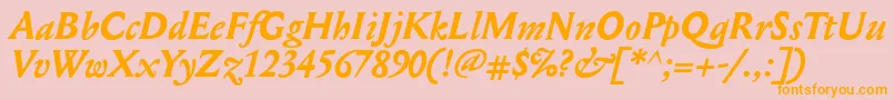 MediaevalBolditalic Font – Orange Fonts on Pink Background
