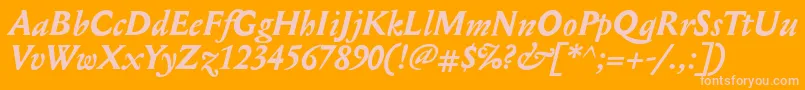 MediaevalBolditalic Font – Pink Fonts on Orange Background