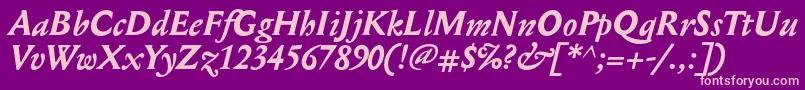 MediaevalBolditalic Font – Pink Fonts on Purple Background