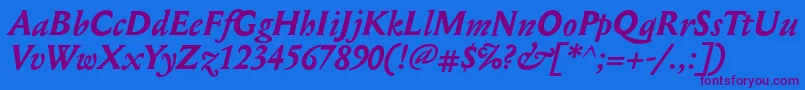 MediaevalBolditalic Font – Purple Fonts on Blue Background