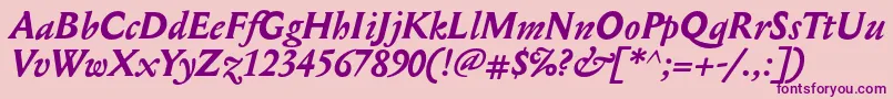 MediaevalBolditalic Font – Purple Fonts on Pink Background