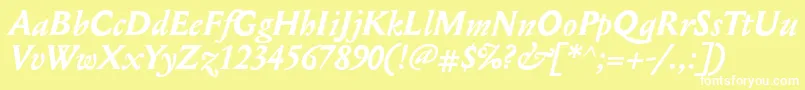 MediaevalBolditalic Font – White Fonts on Yellow Background