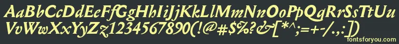 MediaevalBolditalic Font – Yellow Fonts on Black Background