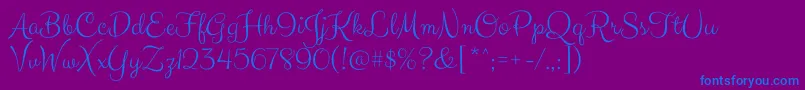 ClickerscriptRegular Font – Blue Fonts on Purple Background